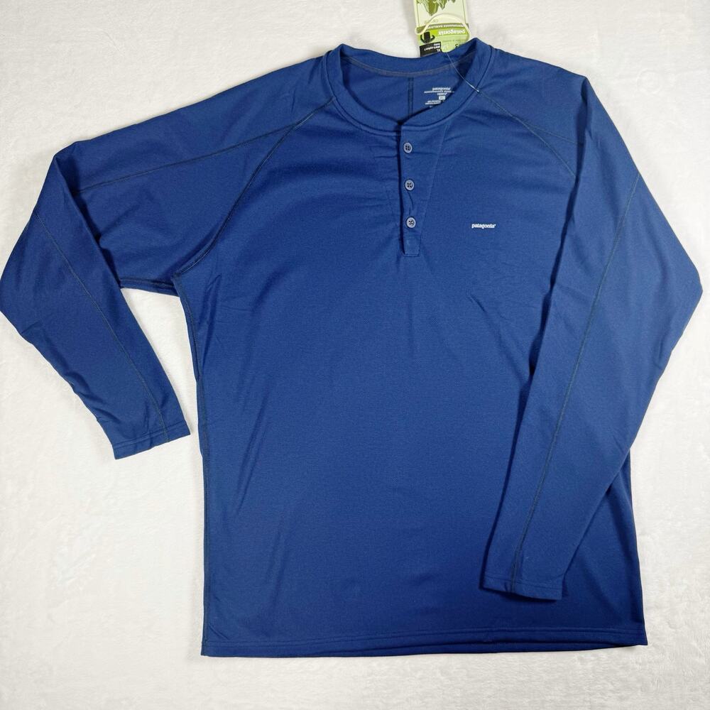Patagonia Capilene 3 Henley Performance Baselayer Shirt Navy Mens XL
